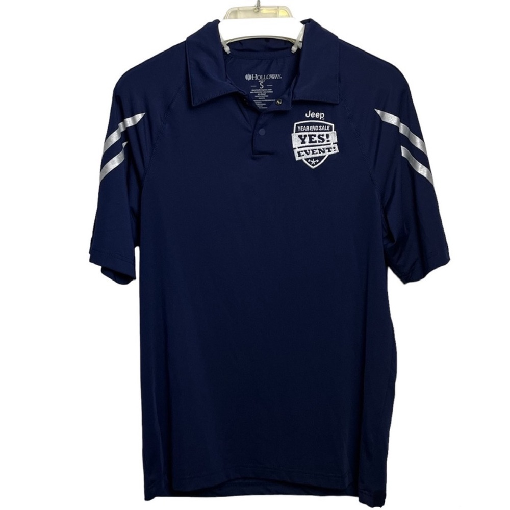 Jeep Men's Polo Shirt in Dark Blue with Silver Accents